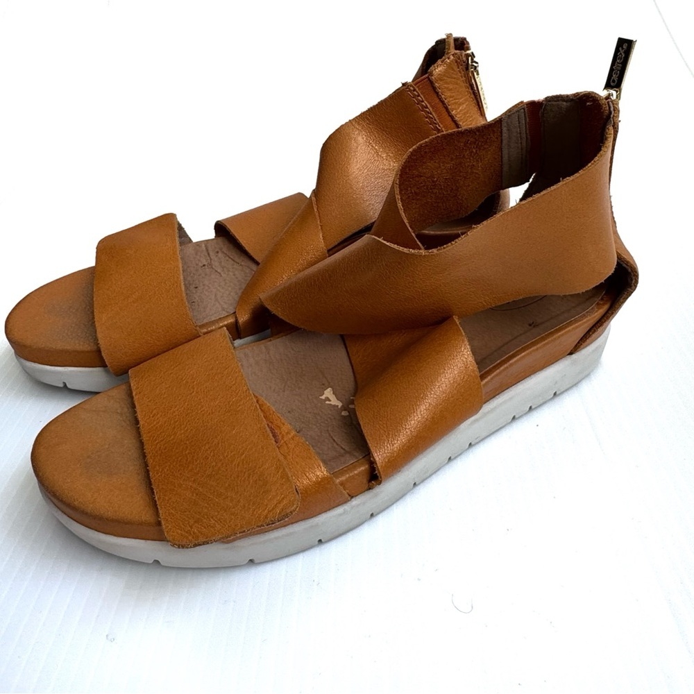 Aetrex Quinn Tan Leather Women's Sandals size 40